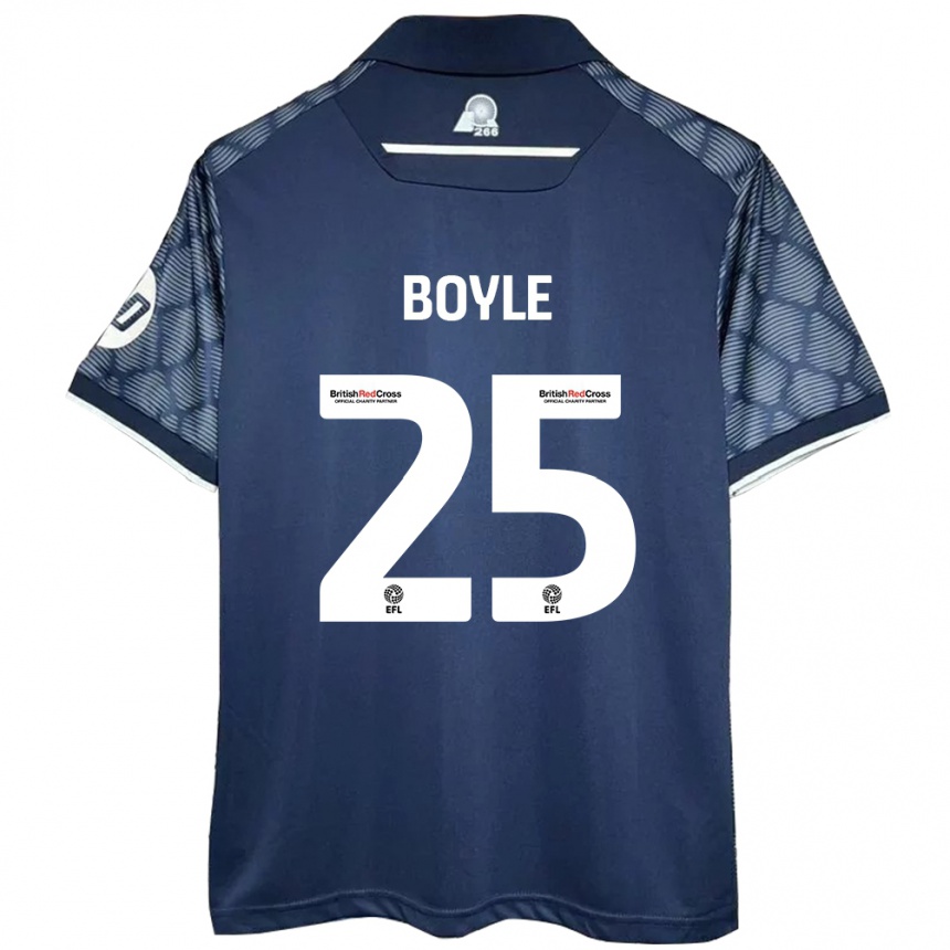 Herren Fußball Will Boyle #25 Schwarz Auswärtstrikot Trikot 2024/25 T-Shirt Luxemburg