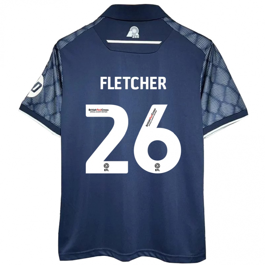 Herren Fußball Steven Fletcher #26 Schwarz Auswärtstrikot Trikot 2024/25 T-Shirt Luxemburg