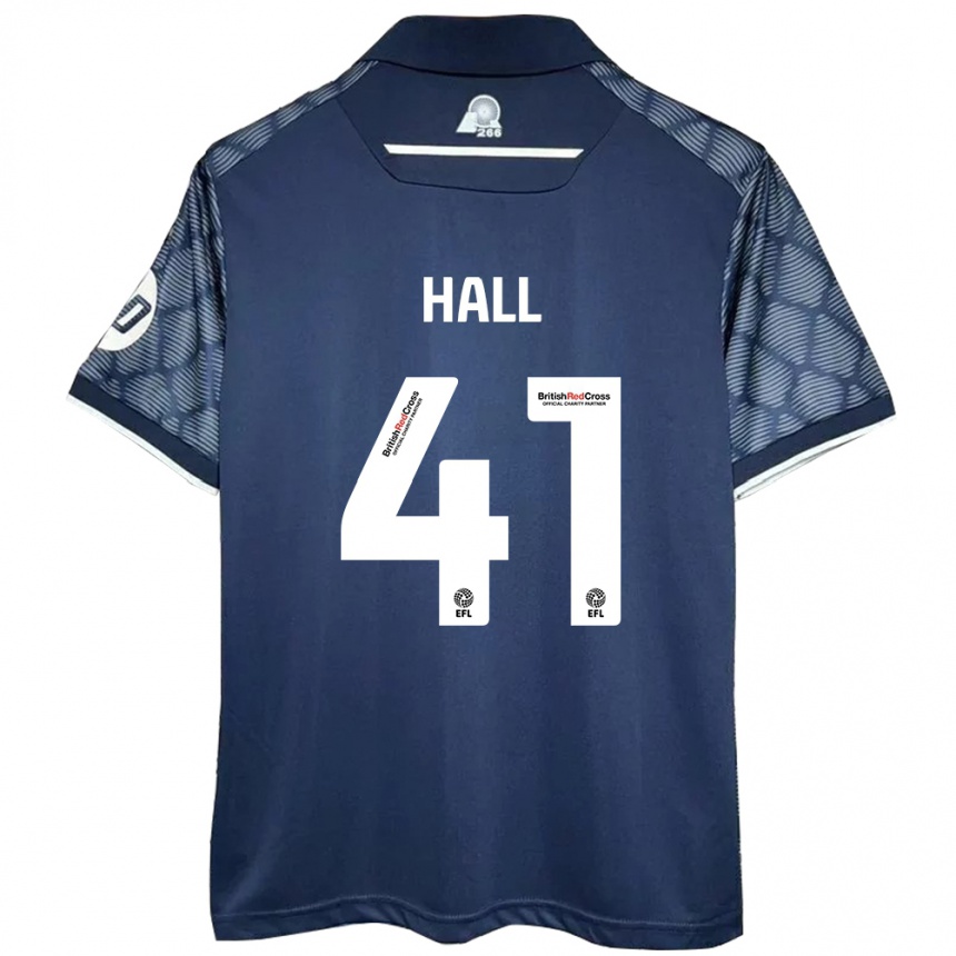 Herren Fußball Liam Hall #41 Schwarz Auswärtstrikot Trikot 2024/25 T-Shirt Luxemburg