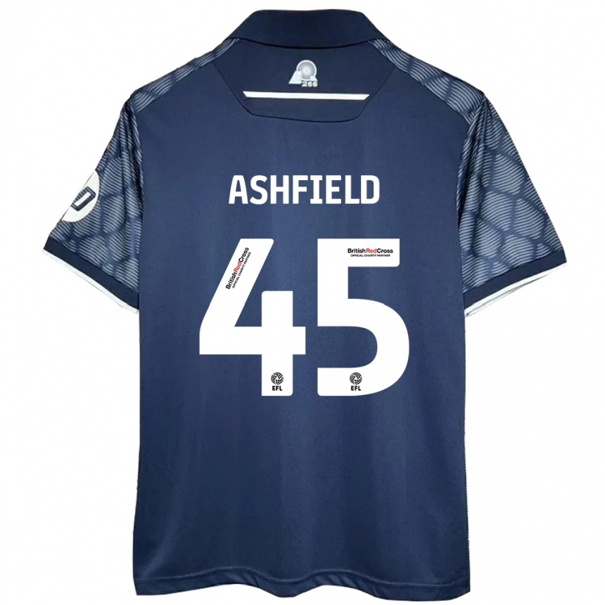 Herren Fußball Harry Ashfield #45 Schwarz Auswärtstrikot Trikot 2024/25 T-Shirt Luxemburg