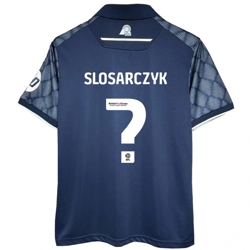 Herren Fußball Nikolas Slosarczyk #0 Schwarz Auswärtstrikot Trikot 2024/25 T-Shirt Luxemburg