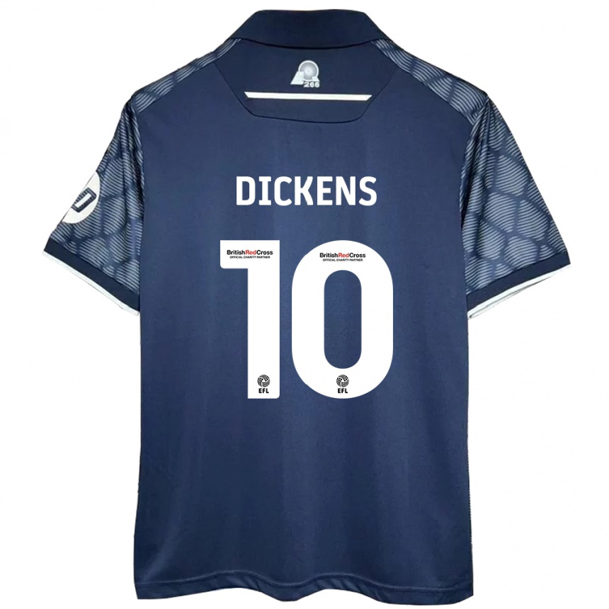 Herren Fußball Tj Dickens #10 Schwarz Auswärtstrikot Trikot 2024/25 T-Shirt Luxemburg