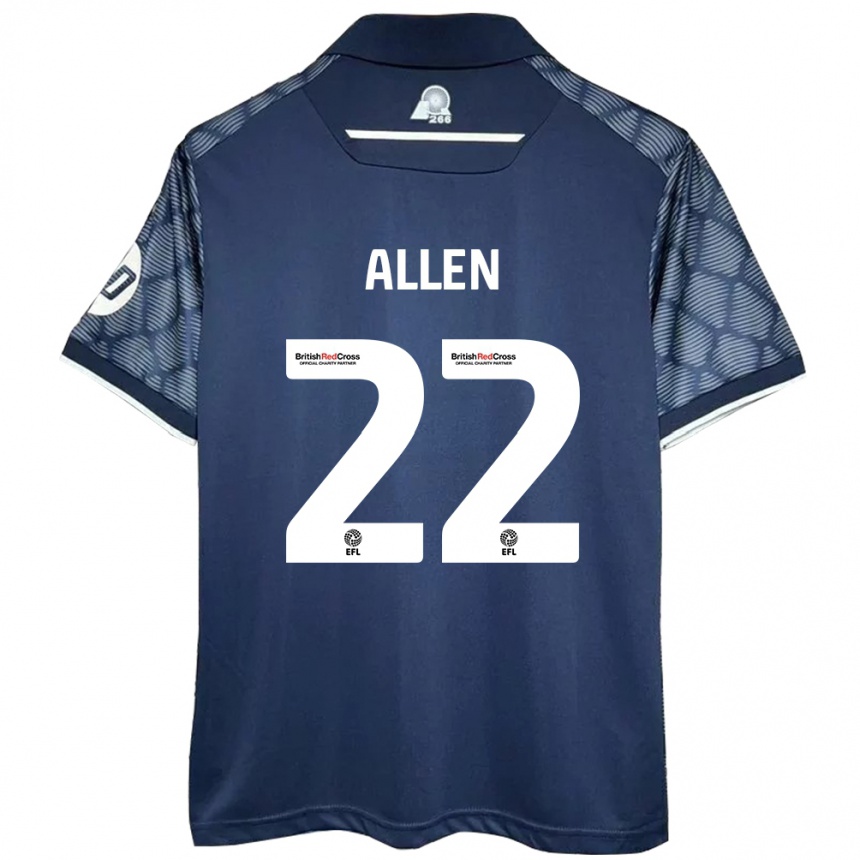 Herren Fußball Keren Allen #22 Schwarz Auswärtstrikot Trikot 2024/25 T-Shirt Luxemburg