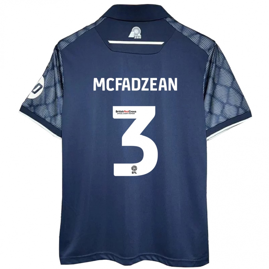 Herren Fußball Callum Mcfadzean #3 Schwarz Auswärtstrikot Trikot 2024/25 T-Shirt Luxemburg