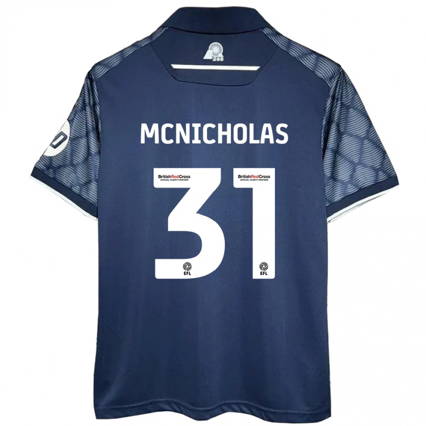 Herren Fußball Luke Mcnicholas #31 Schwarz Auswärtstrikot Trikot 2024/25 T-Shirt Luxemburg