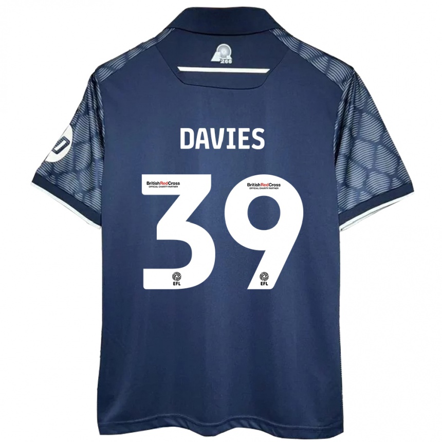 Herren Fußball Daniel Davies #39 Schwarz Auswärtstrikot Trikot 2024/25 T-Shirt Luxemburg