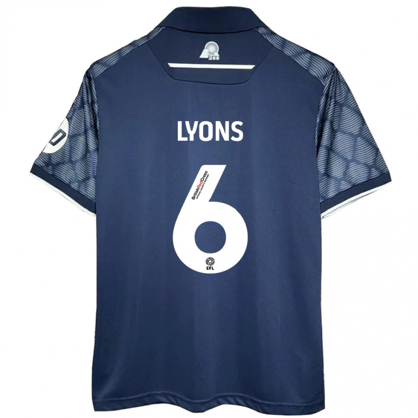 Herren Fußball Lauryn Lyons #6 Schwarz Auswärtstrikot Trikot 2024/25 T-Shirt Luxemburg