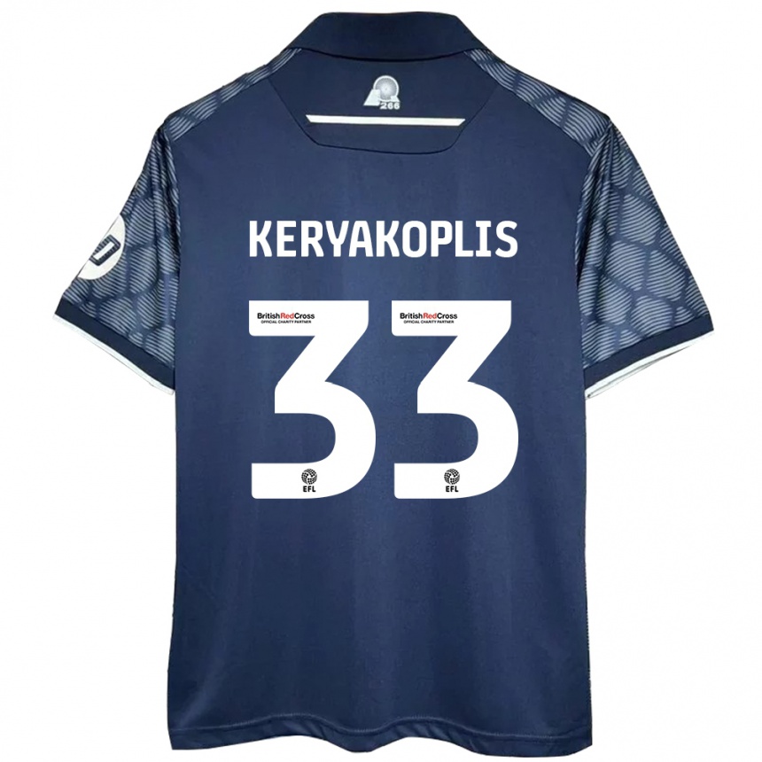 Herren Fußball Hannah Keryakoplis #33 Schwarz Auswärtstrikot Trikot 2024/25 T-Shirt Luxemburg