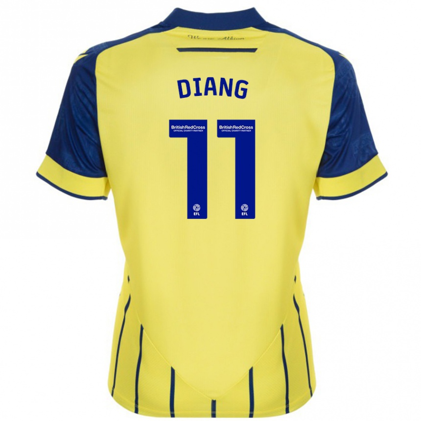 Herren Fußball Grady Diangana #11 Gelb Blau Auswärtstrikot Trikot 2024/25 T-Shirt Luxemburg