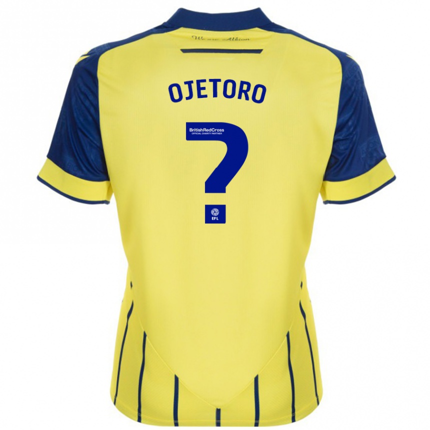 Herren Fußball Wahab Ojetoro #0 Gelb Blau Auswärtstrikot Trikot 2024/25 T-Shirt Luxemburg