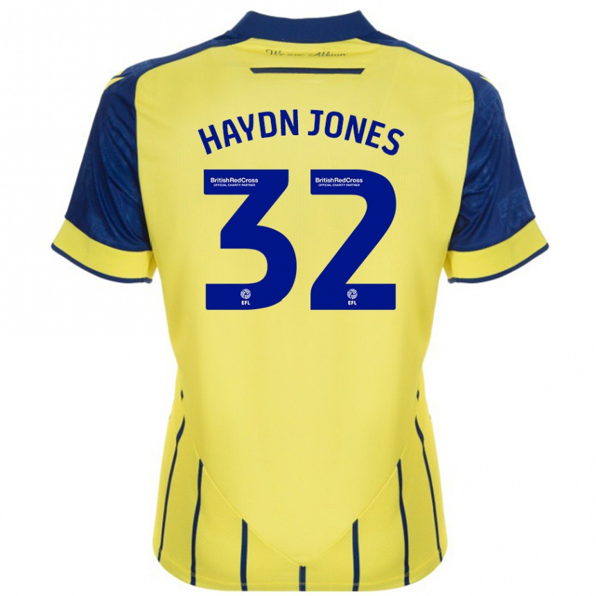 Herren Fußball Mackenzie Haydn-Jones #32 Gelb Blau Auswärtstrikot Trikot 2024/25 T-Shirt Luxemburg