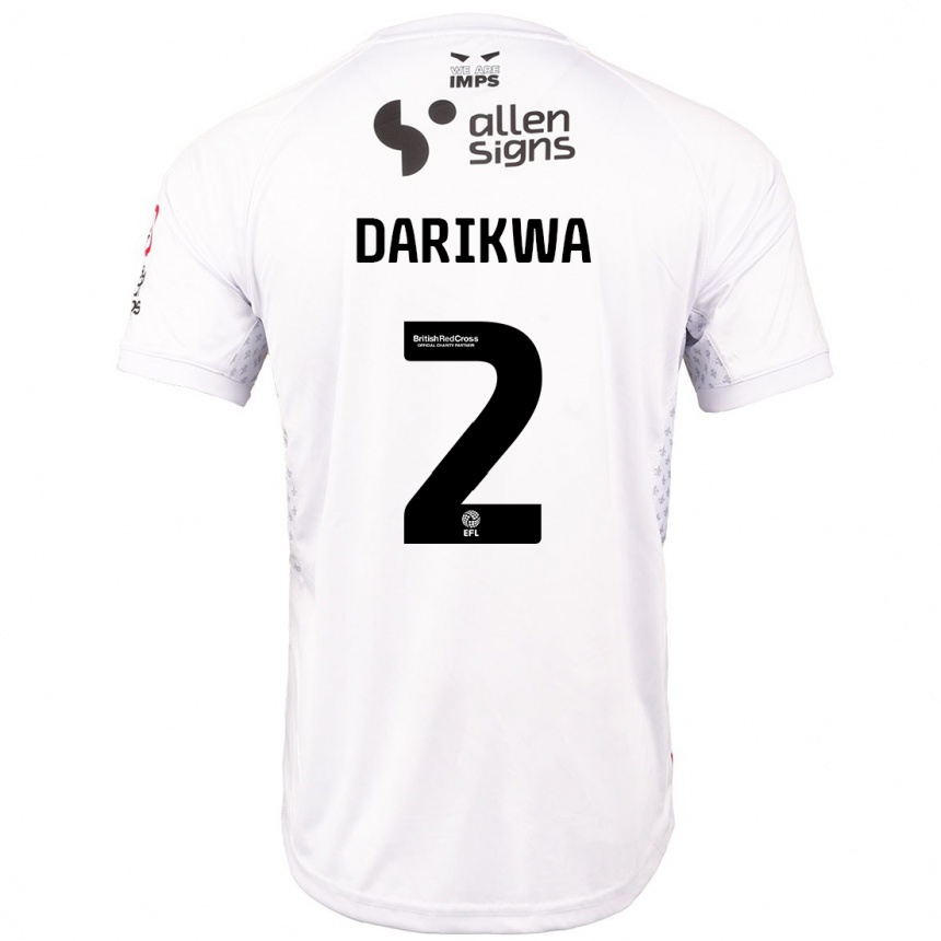 Herren Fußball Tendayi Darikwa #2 Rot Weiß Auswärtstrikot Trikot 2024/25 T-Shirt Luxemburg