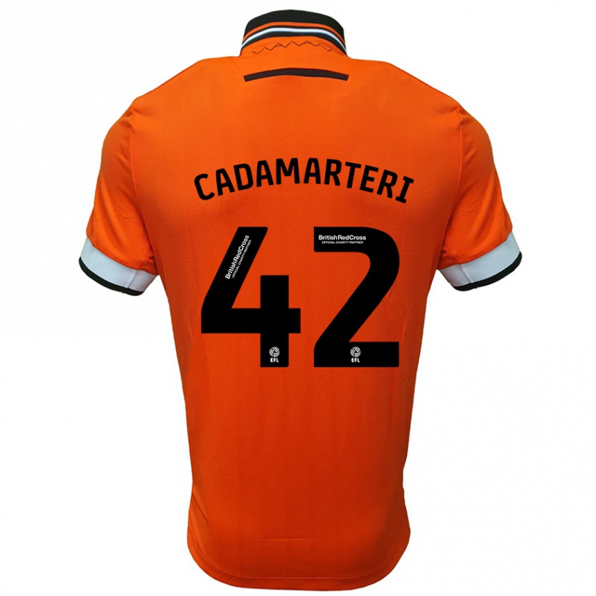 Herren Fußball Bailey Cadamarteri #42 Orange Weiß Auswärtstrikot Trikot 2024/25 T-Shirt Luxemburg