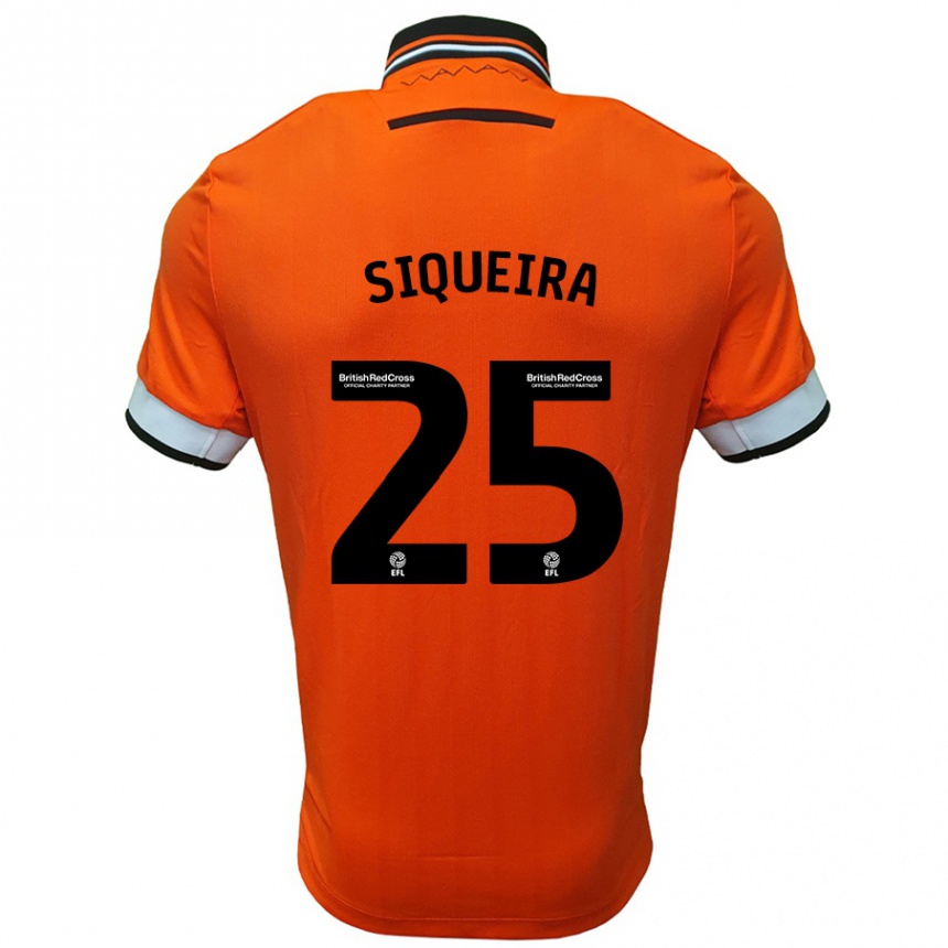 Herren Fußball Guilherme Siqueira #25 Orange Weiß Auswärtstrikot Trikot 2024/25 T-Shirt Luxemburg