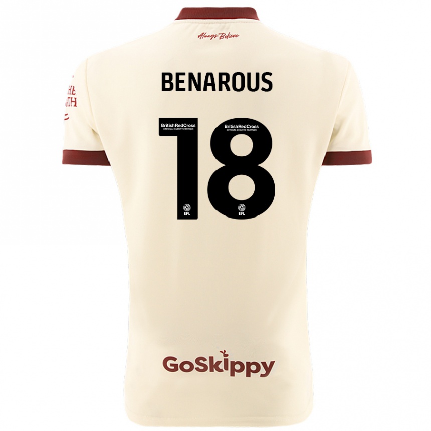 Herren Fußball Ayman Benarous #18 Cremeweiß Auswärtstrikot Trikot 2024/25 T-Shirt Luxemburg