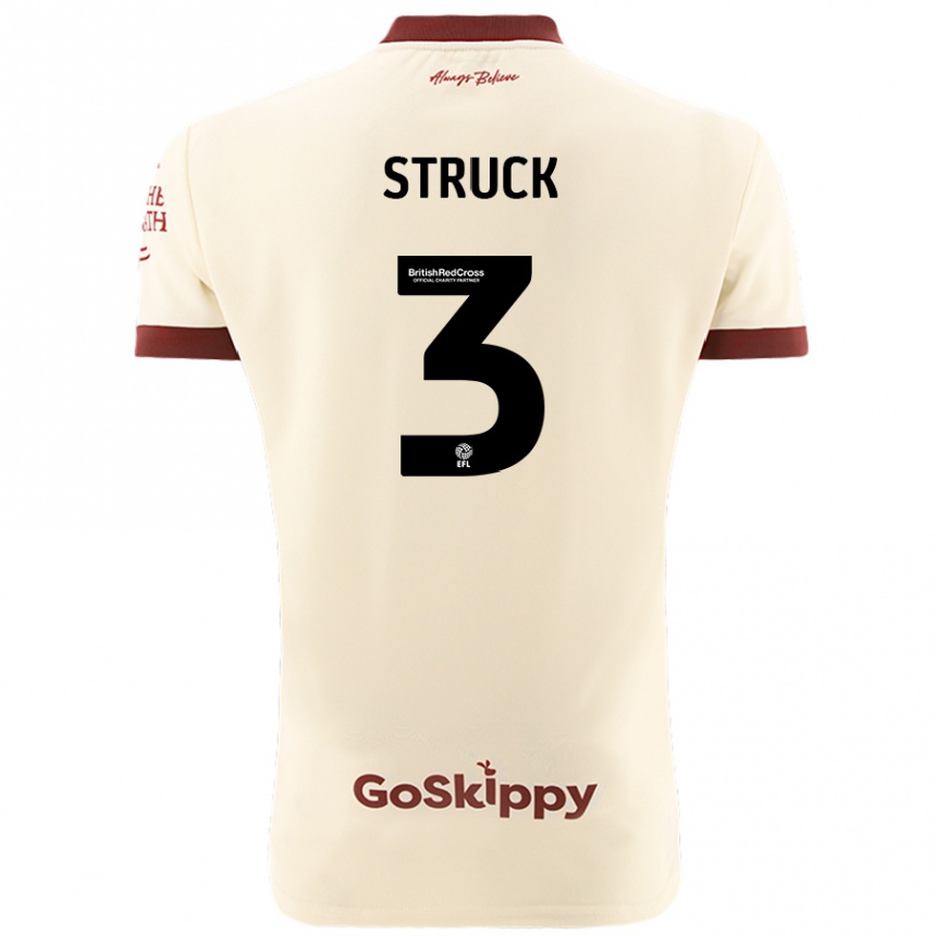 Herren Fußball Sille Struck #3 Cremeweiß Auswärtstrikot Trikot 2024/25 T-Shirt Luxemburg