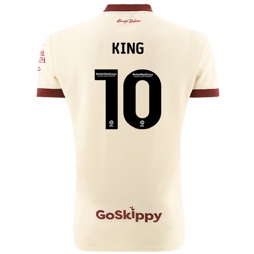 Herren Fußball Andy King #10 Cremeweiß Auswärtstrikot Trikot 2024/25 T-Shirt Luxemburg