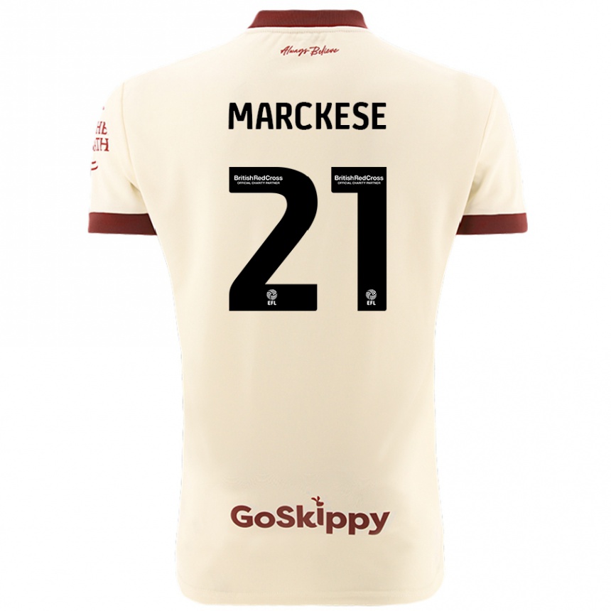 Herren Fußball Kaylan Marckese #21 Cremeweiß Auswärtstrikot Trikot 2024/25 T-Shirt Luxemburg