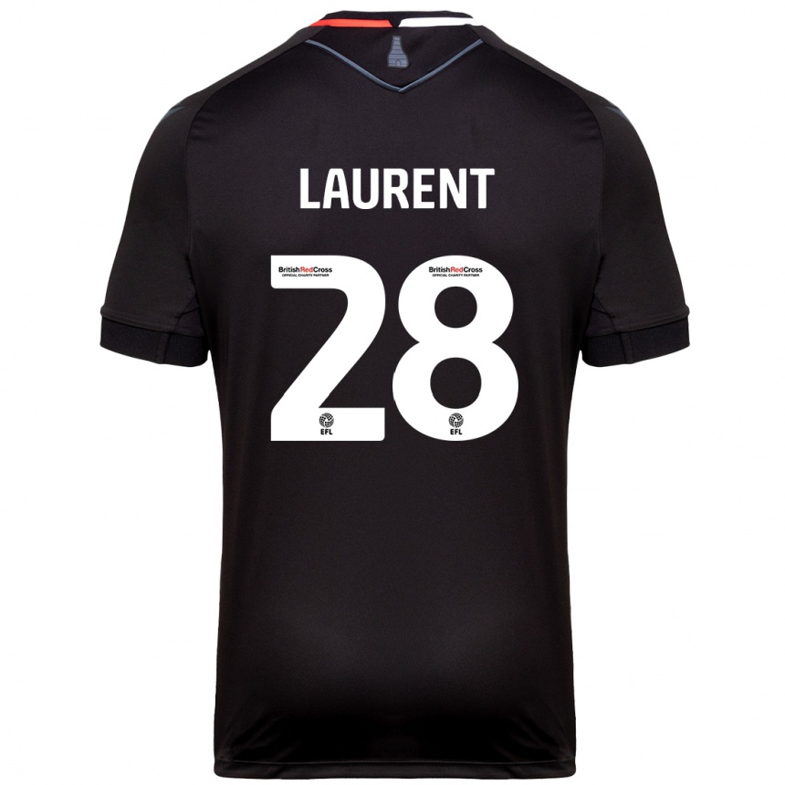 Herren Fußball Josh Laurent #28 Schwarz Auswärtstrikot Trikot 2024/25 T-Shirt Luxemburg