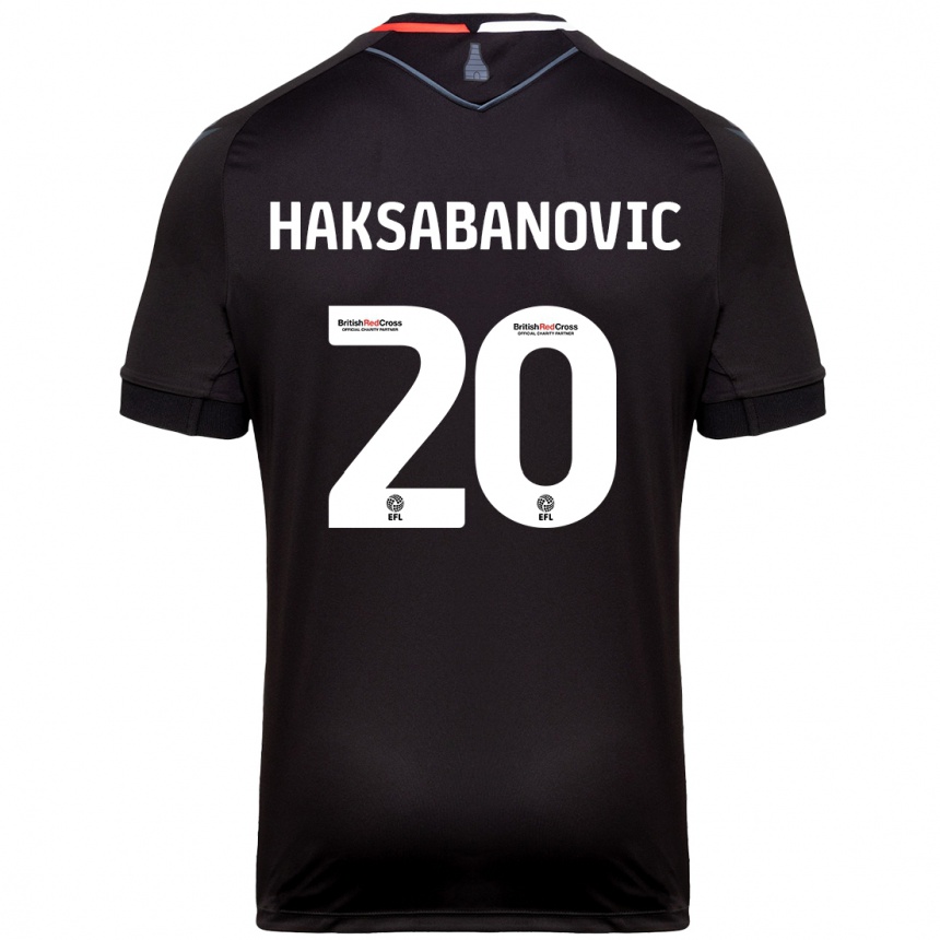 Herren Fußball Sead Hakšabanović #20 Schwarz Auswärtstrikot Trikot 2024/25 T-Shirt Luxemburg