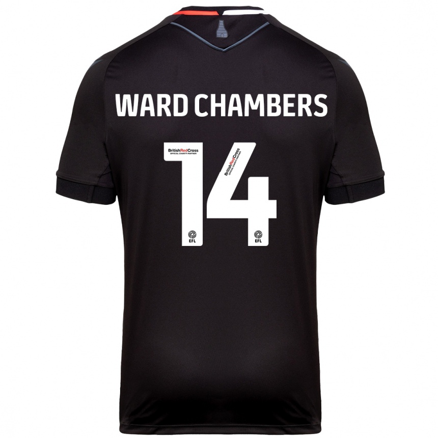 Herren Fußball Courtnay Ward-Chambers #14 Schwarz Auswärtstrikot Trikot 2024/25 T-Shirt Luxemburg