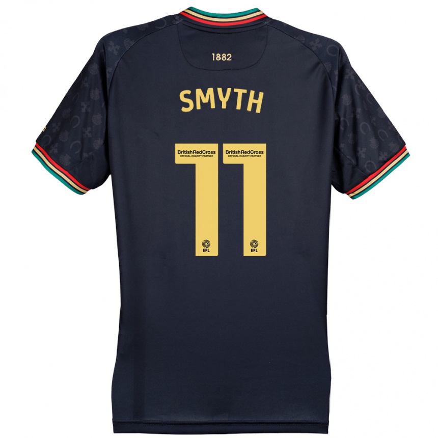 Herren Fußball Paul Smyth #11 Dunkelmarineblau Auswärtstrikot Trikot 2024/25 T-Shirt Luxemburg