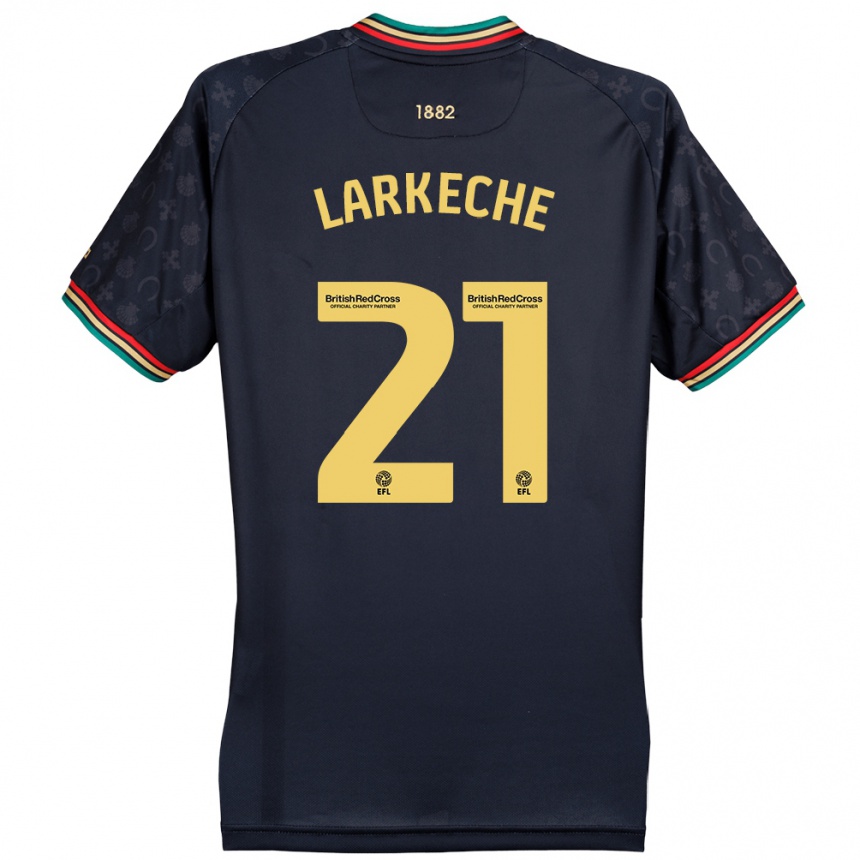 Herren Fußball Ziyad Larkeche #21 Dunkelmarineblau Auswärtstrikot Trikot 2024/25 T-Shirt Luxemburg