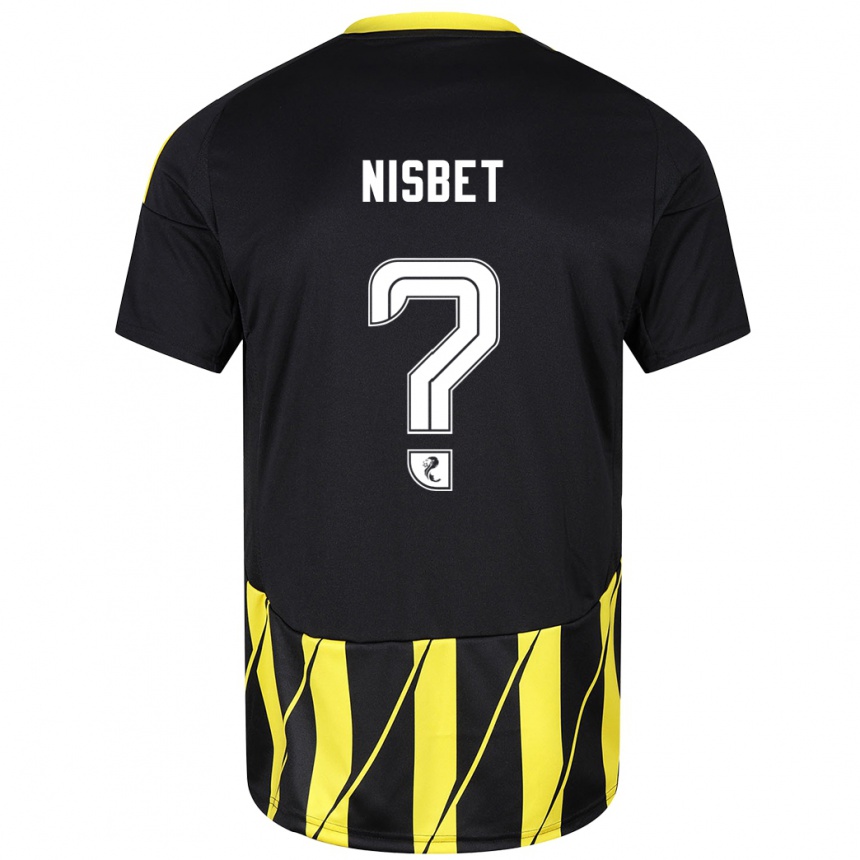 Herren Fußball Kevin Nisbet #0 Schwarz Gelb Auswärtstrikot Trikot 2024/25 T-Shirt Luxemburg