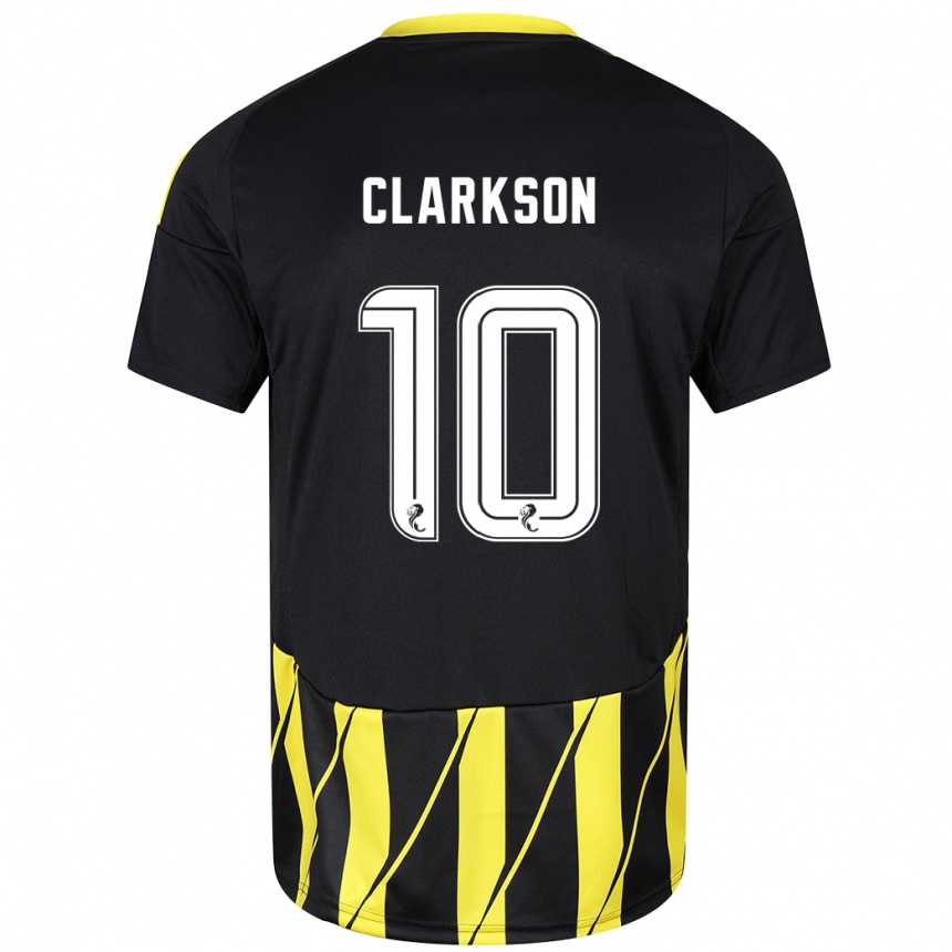 Herren Fußball Leighton Clarkson #10 Schwarz Gelb Auswärtstrikot Trikot 2024/25 T-Shirt Luxemburg