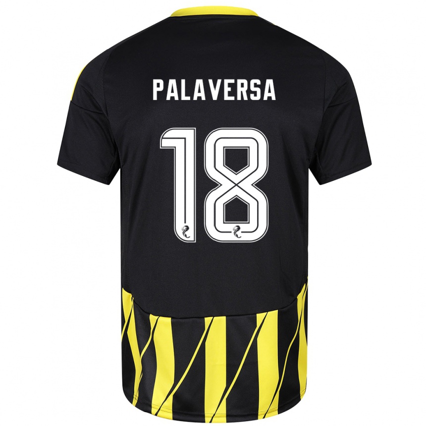 Herren Fußball Ante Palaversa #18 Schwarz Gelb Auswärtstrikot Trikot 2024/25 T-Shirt Luxemburg