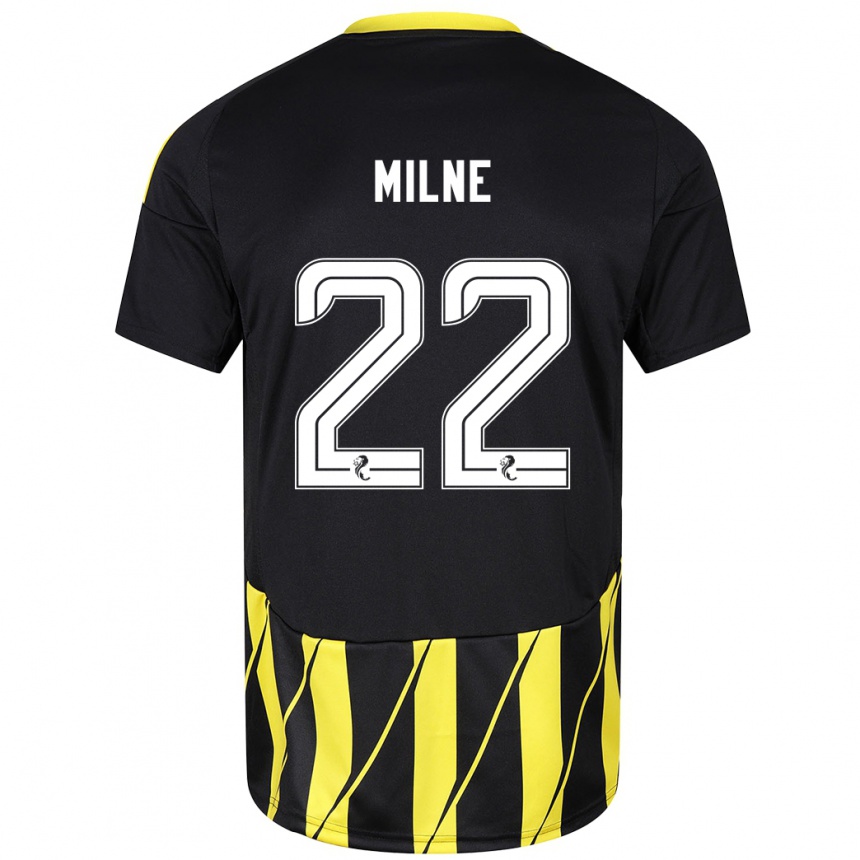 Herren Fußball Jack Milne #22 Schwarz Gelb Auswärtstrikot Trikot 2024/25 T-Shirt Luxemburg