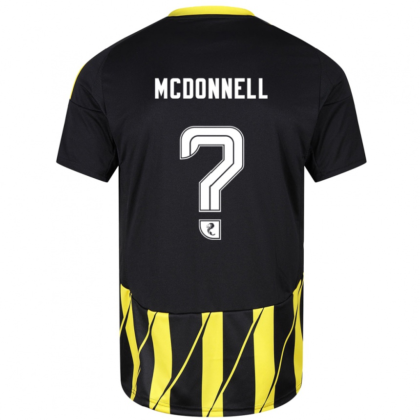 Herren Fußball Noah Mcdonnell #0 Schwarz Gelb Auswärtstrikot Trikot 2024/25 T-Shirt Luxemburg