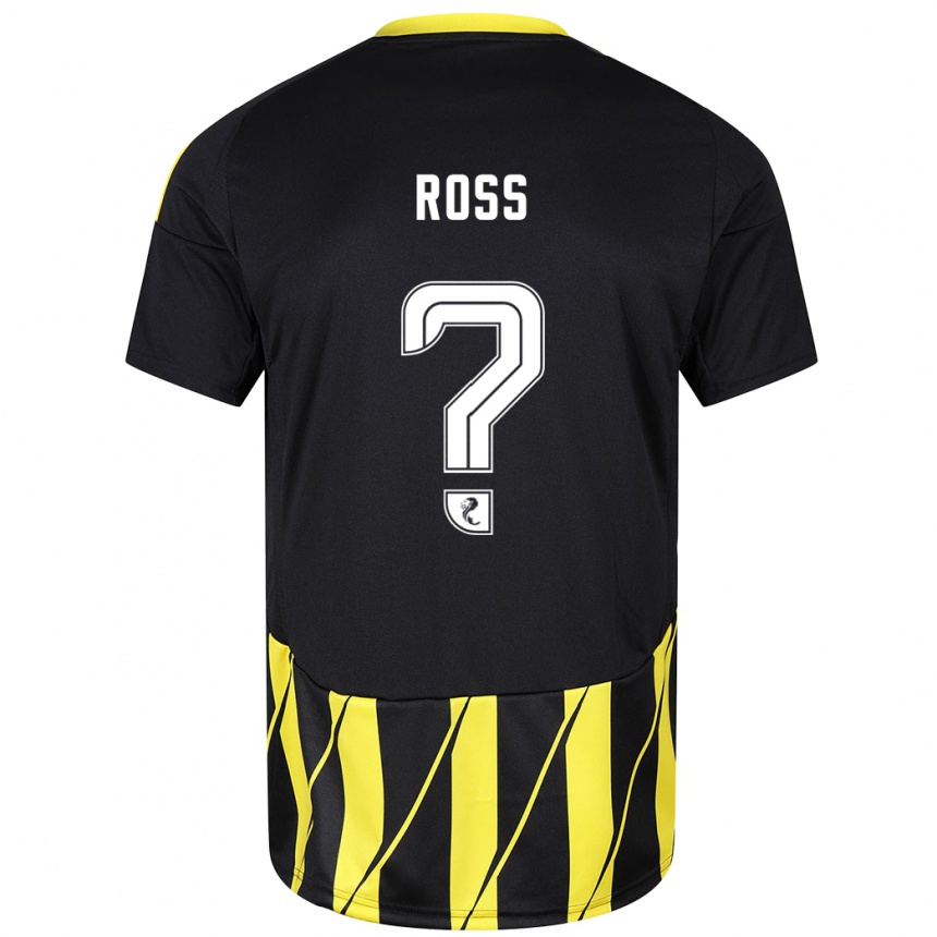 Herren Fußball Dylan Ross #0 Schwarz Gelb Auswärtstrikot Trikot 2024/25 T-Shirt Luxemburg