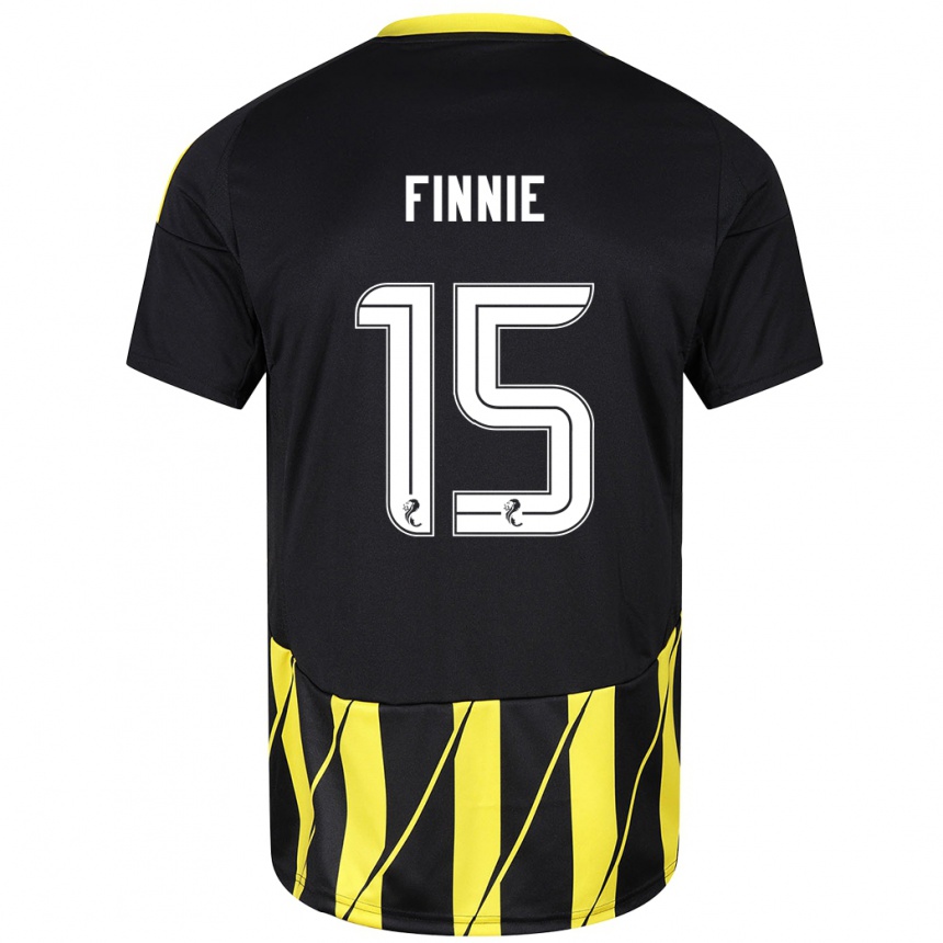 Herren Fußball Maddison Finnie #15 Schwarz Gelb Auswärtstrikot Trikot 2024/25 T-Shirt Luxemburg