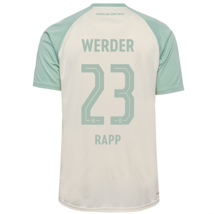 Herren Fußball Nicolai Rapp #23 Cremeweiß Hellgrün Auswärtstrikot Trikot 2024/25 T-Shirt Luxemburg