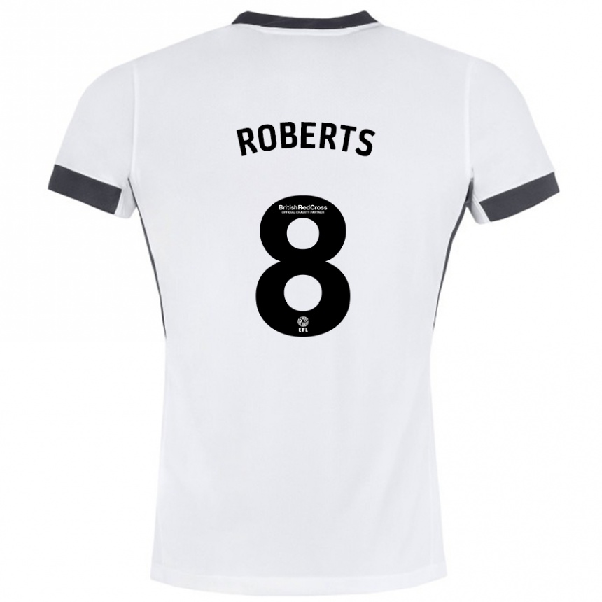 Herren Fußball Tyler Roberts #8 Weiß Schwarz Auswärtstrikot Trikot 2024/25 T-Shirt Luxemburg