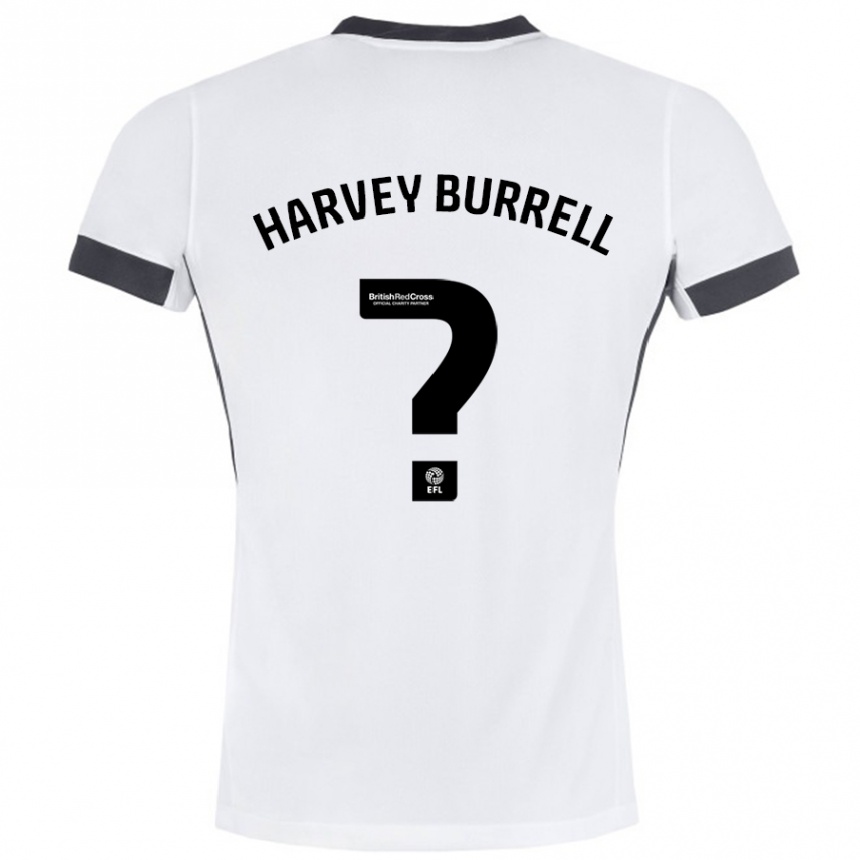 Herren Fußball William Harvey Burrell #0 Weiß Schwarz Auswärtstrikot Trikot 2024/25 T-Shirt Luxemburg