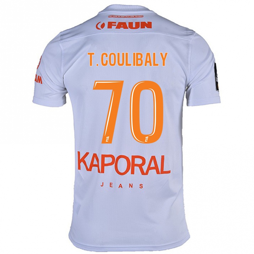 Herren Fußball Tanguy Coulibaly #70 Weiß Auswärtstrikot Trikot 2024/25 T-Shirt Luxemburg