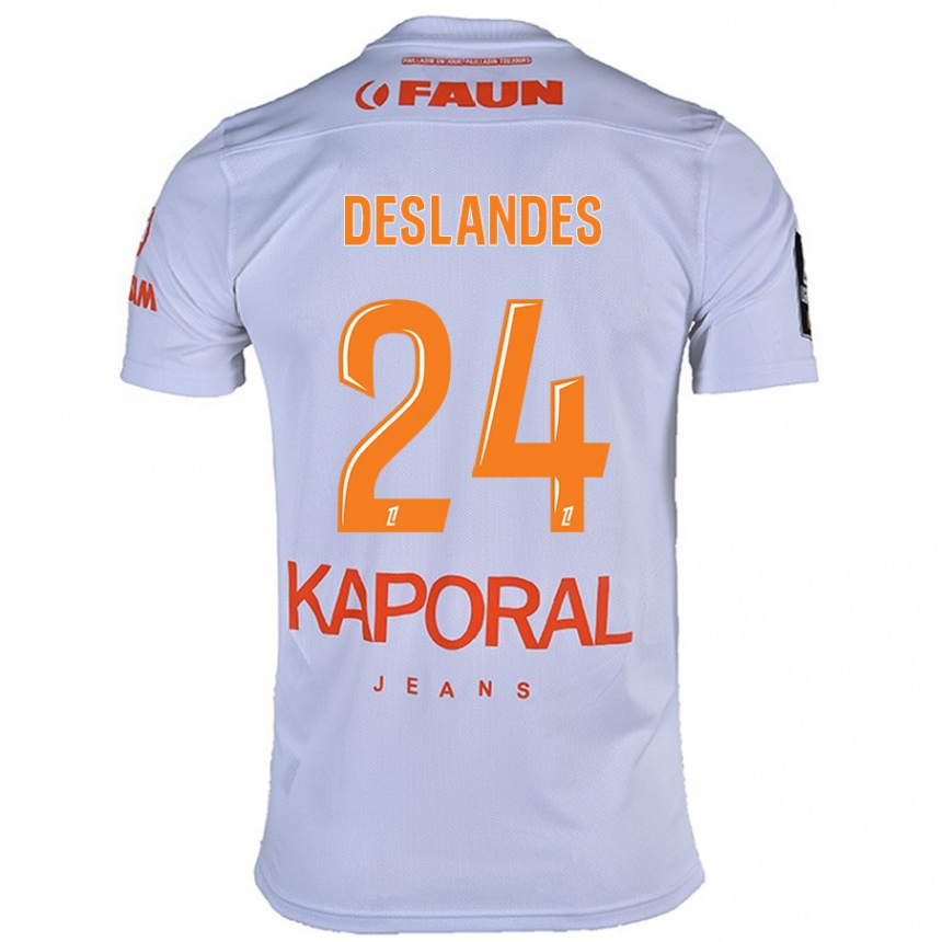 Herren Fußball Océane Deslandes #24 Weiß Auswärtstrikot Trikot 2024/25 T-Shirt Luxemburg