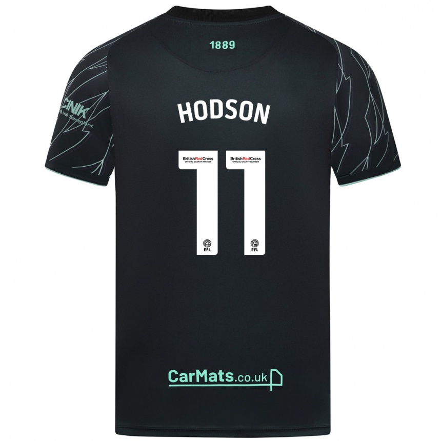 Herren Fußball Ashley Hodson #11 Schwarz Grün Auswärtstrikot Trikot 2024/25 T-Shirt Luxemburg