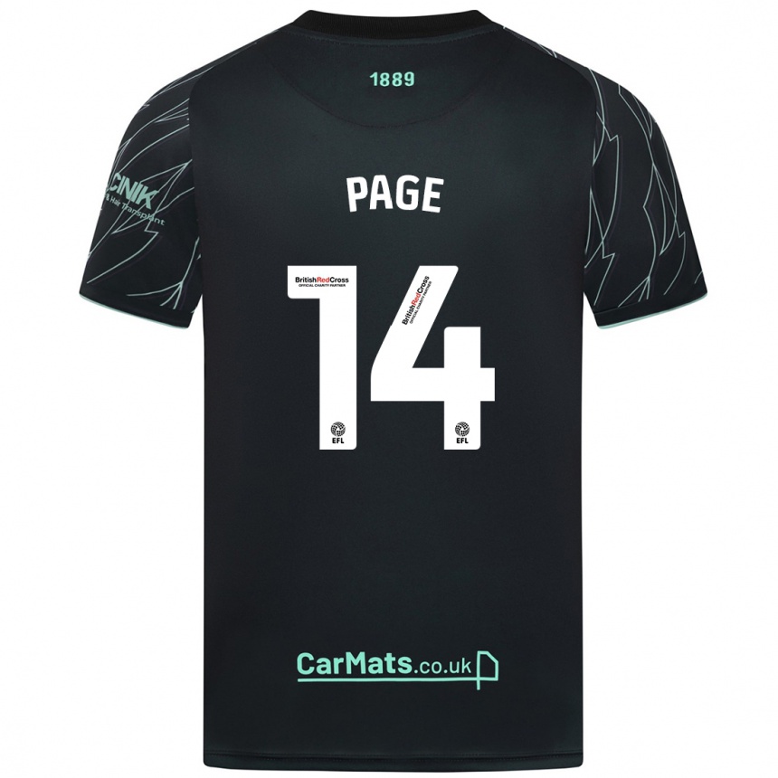 Herren Fußball Olivia Jane Page #14 Schwarz Grün Auswärtstrikot Trikot 2024/25 T-Shirt Luxemburg