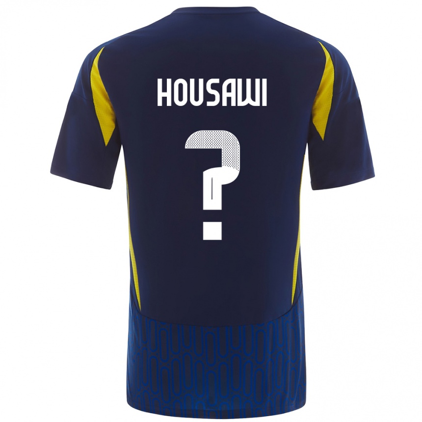 Herren Fußball Asser Housawi #0 Blau Gelb Auswärtstrikot Trikot 2024/25 T-Shirt Luxemburg