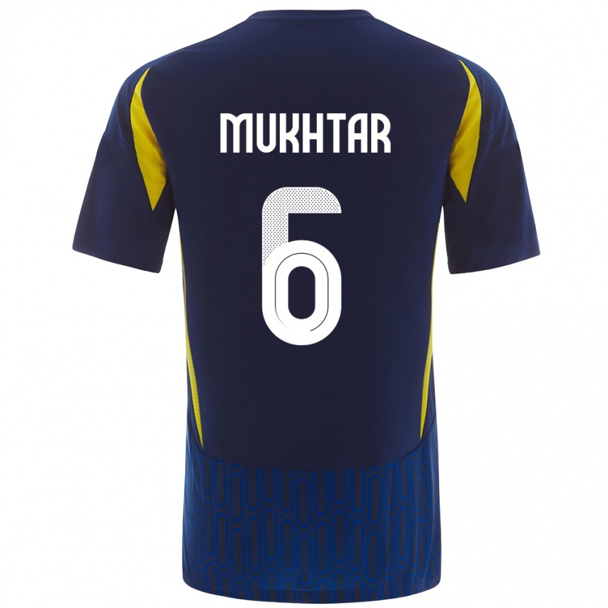 Herren Fußball Mukhtar Ali #6 Blau Gelb Auswärtstrikot Trikot 2024/25 T-Shirt Luxemburg