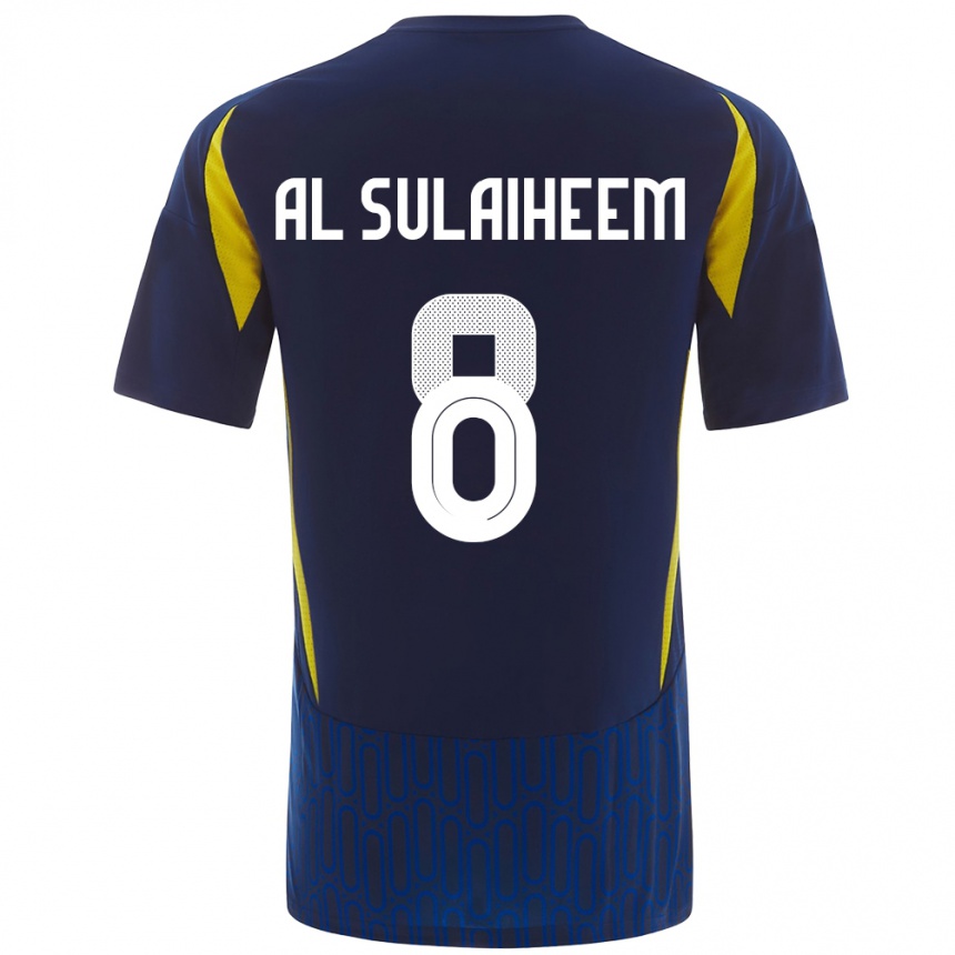 Herren Fußball Abdulmajeed Al-Sulayhim #8 Blau Gelb Auswärtstrikot Trikot 2024/25 T-Shirt Luxemburg