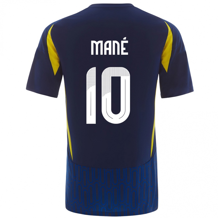 Herren Fußball Sadio Mane #10 Blau Gelb Auswärtstrikot Trikot 2024/25 T-Shirt Luxemburg