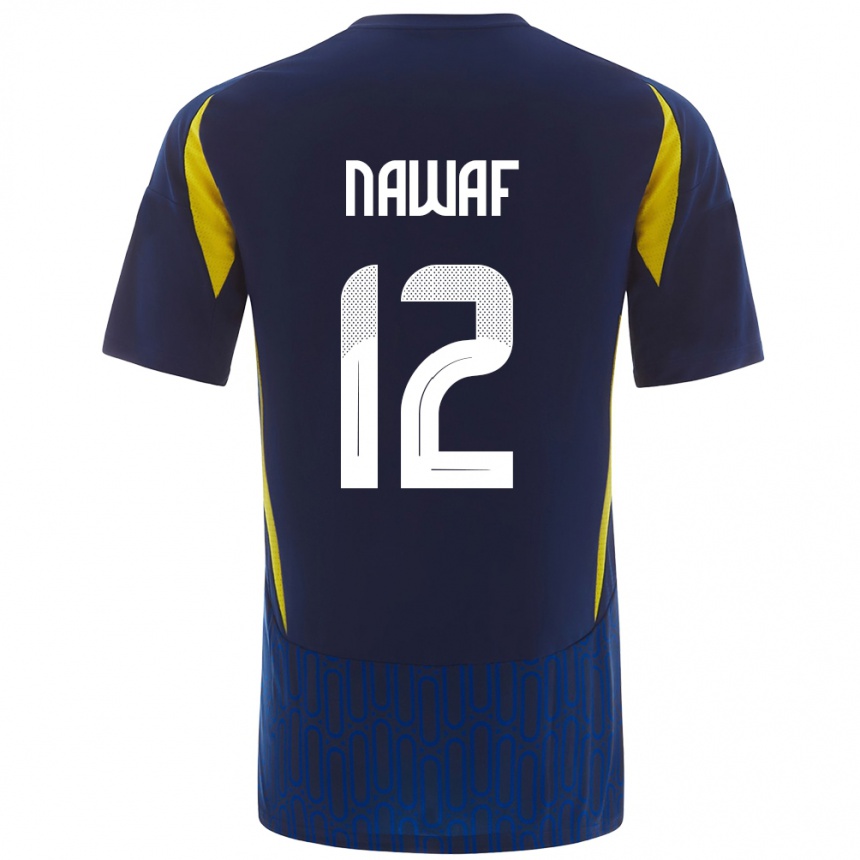 Herren Fußball Nawaf Al-Boushal #12 Blau Gelb Auswärtstrikot Trikot 2024/25 T-Shirt Luxemburg