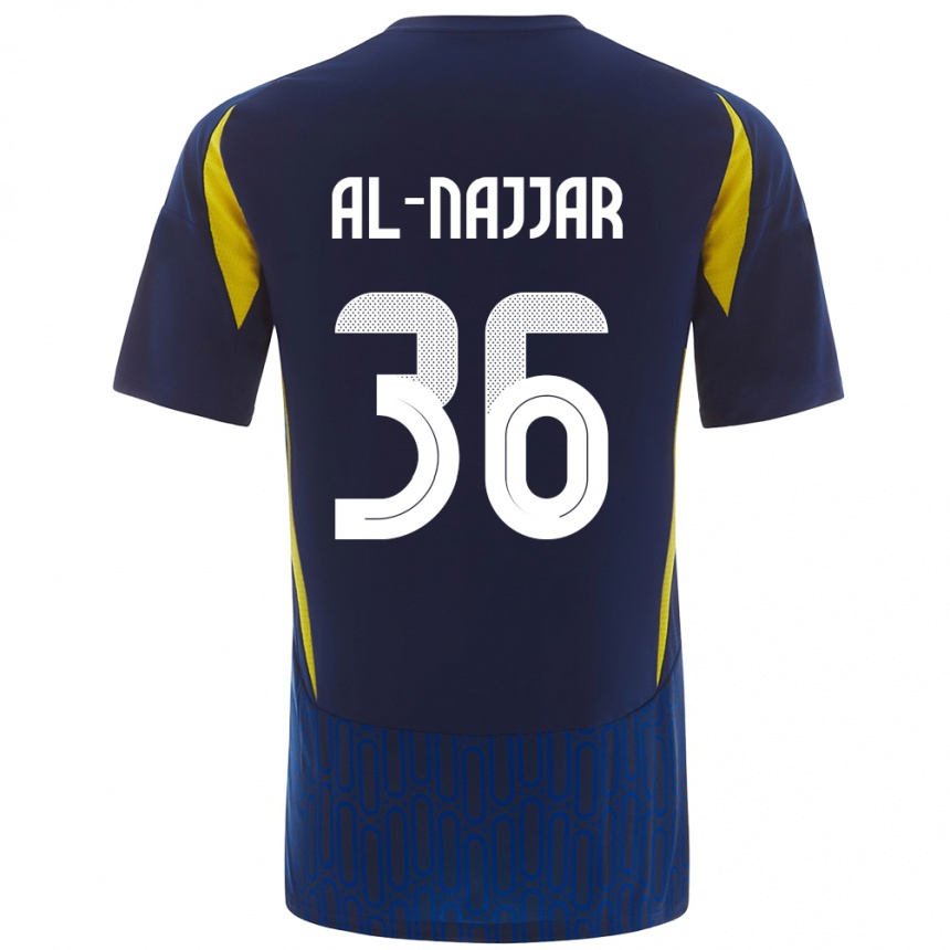 Herren Fußball Raghed Al-Najjar #36 Blau Gelb Auswärtstrikot Trikot 2024/25 T-Shirt Luxemburg