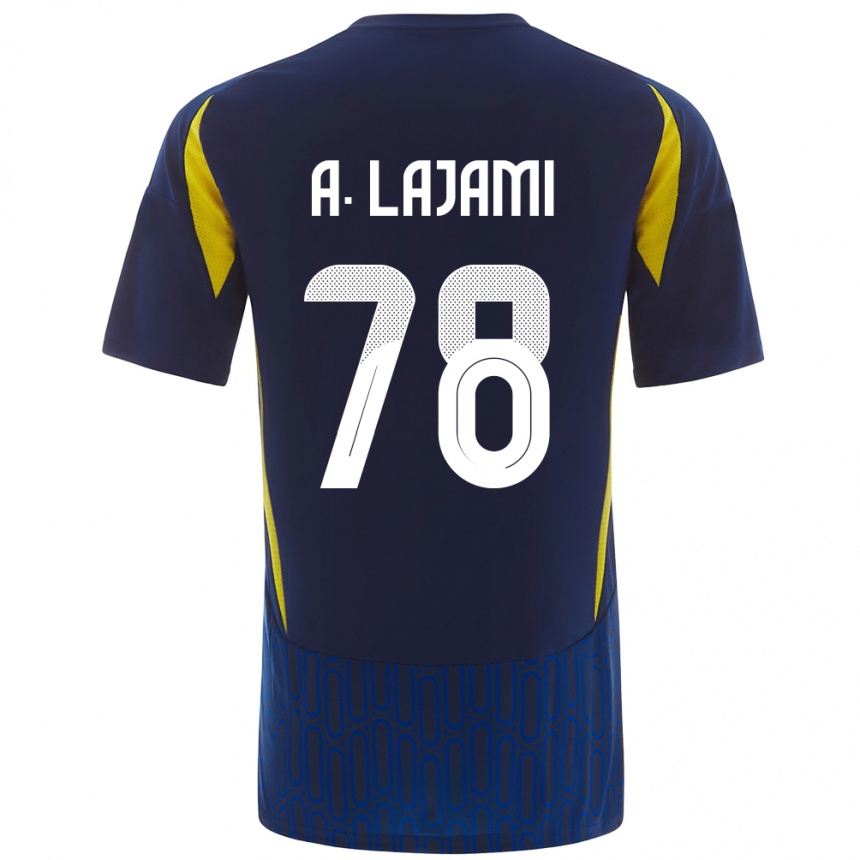 Herren Fußball Ali Lajami #78 Blau Gelb Auswärtstrikot Trikot 2024/25 T-Shirt Luxemburg