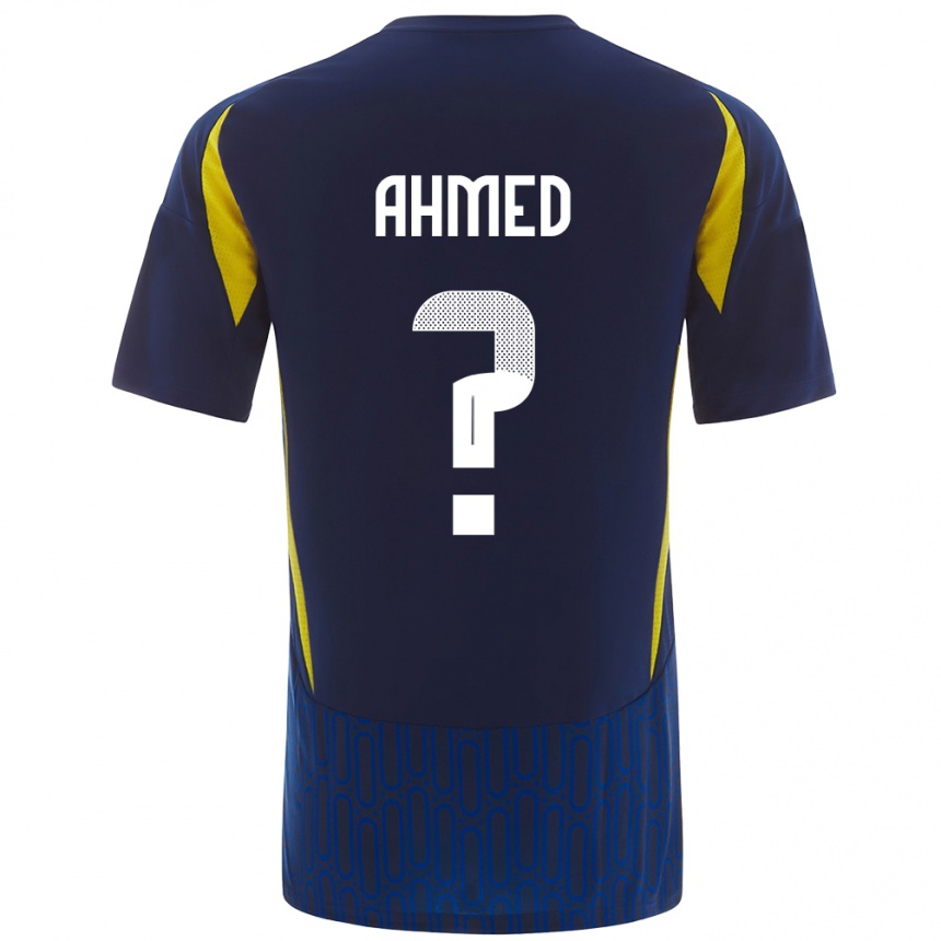 Herren Fußball Al Anood Ahmed #0 Blau Gelb Auswärtstrikot Trikot 2024/25 T-Shirt Luxemburg