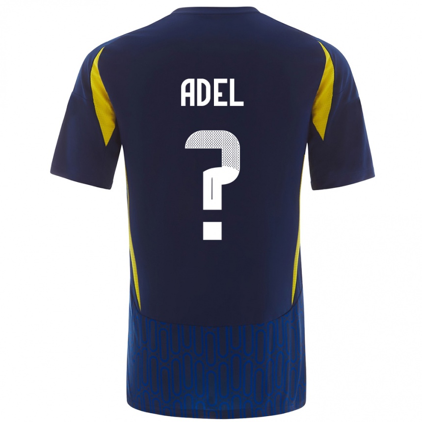 Herren Fußball Aida Adel #0 Blau Gelb Auswärtstrikot Trikot 2024/25 T-Shirt Luxemburg